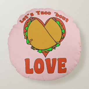 Coussins Ronds Taco Bout Love Drôle Nourriture Cartoon Moto Art