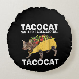 Coussins Ronds Taco & Chat - Tacocat Arrimé À L'Arrière Est Tacoc