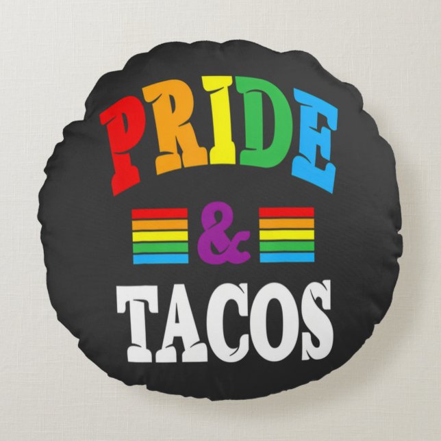 Coussins Ronds Tacos de la fierté LGBT (Devant)