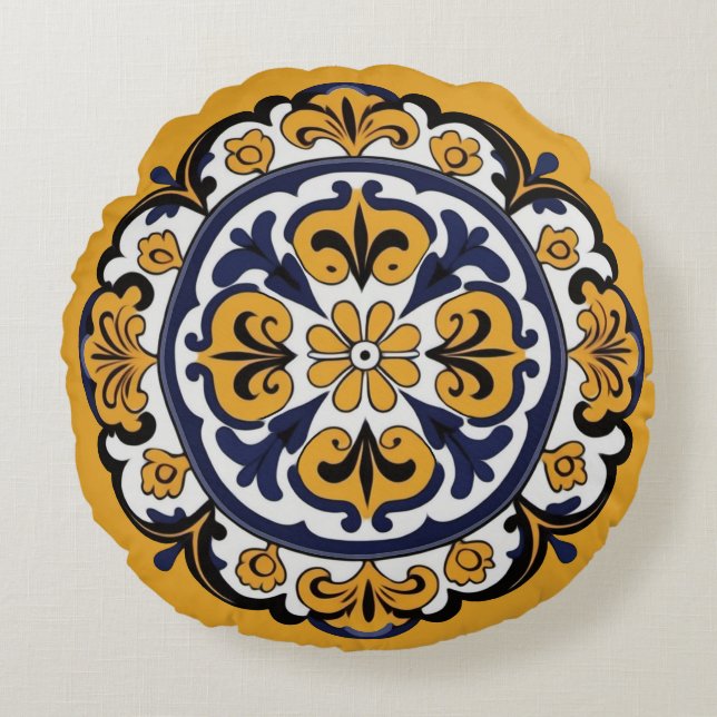 Coussins Ronds Talavera Carrelage Cuatro (Devant)