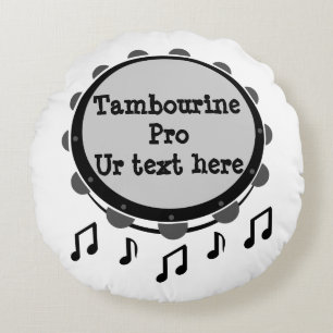Coussins Ronds Tambourine noir et blanc