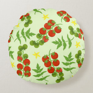 Coussins Ronds Tango de tomate : Impression végétale Vintage