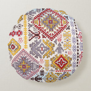 Coussins Ronds Tapis indien, paisley mandala, yoga