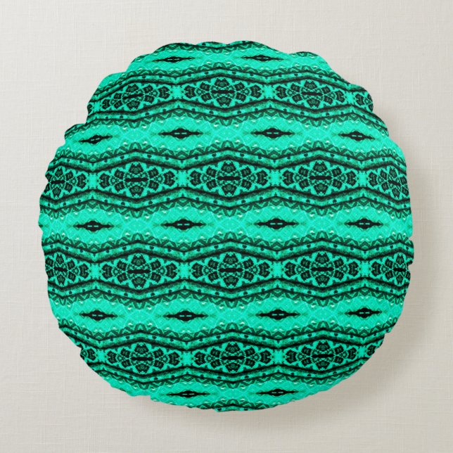 Coussins Ronds Tapis persan ikat vert clair. Ethnique (Devant)