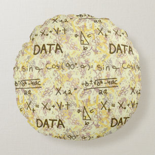 Coussins Ronds Tapis rond de lancer Data Science Math et Coding P