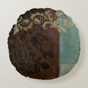 Coussins Ronds Tapisserie Abstraite Damask par Jennifer Goldberge