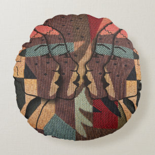 Coussins Ronds Tapisserie africaine