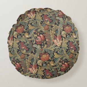 Coussins Ronds Tapisserie brodée de tapisserie florale riche anti