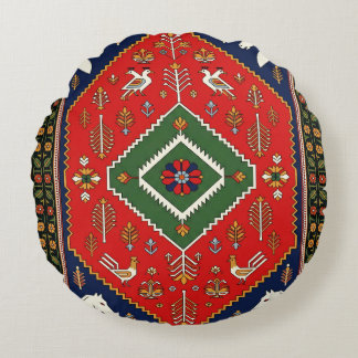 Coussins Ronds Tapisserie géométrique animale d'art folklorique t