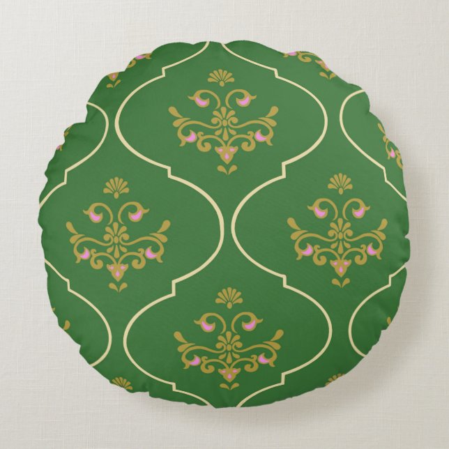 Coussins Ronds Tapisserie verte (Devant)