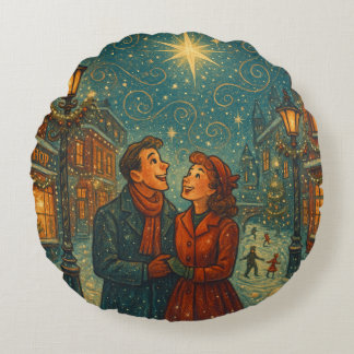 Coussins Ronds Tapisserpillow Rond de Noël Merveilleux
