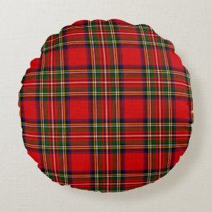Coussins Ronds Tartan à carreaux du clan Royal Stewart 