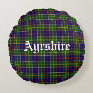 Coussins Ronds Tartan du district d'Ayrshire en Écosse