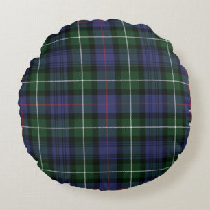 Coussins Ronds Tartan MacKenzie Carreaux Violet Vert