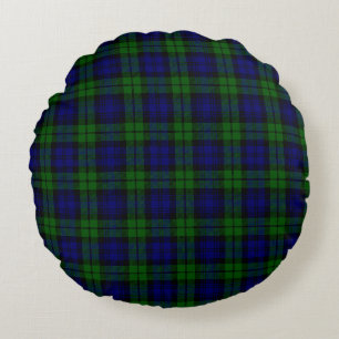 Coussins Ronds Tartan vert et marine