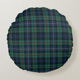 Coussins Ronds Tartan vert pourpre vert Plaid Clan Rustique Rober