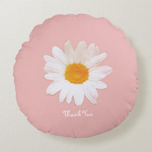 Coussins Ronds Tasse Fleur de Pâquerette – Été Botanique Cosy