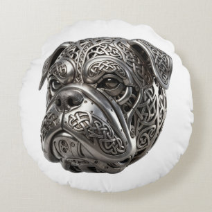 Coussins Ronds Taureau celtique féroce Totem du nœud de guerrier