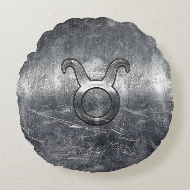 Coussins Ronds Taurus Zodiac Connexion Grunge Style dévêtu (Devant)