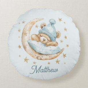 Coussins Ronds Teddy Bear Garçon Bébé Couvertures Lune Étoiles No