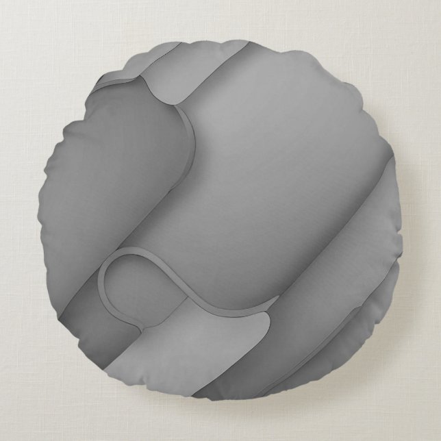 Coussins Ronds Teintes grises Art moderne (Devant)