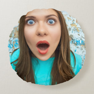 Coussins Ronds Téléchargement de photo selfie Votre visage Design