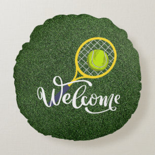 Coussins Ronds Tennis Bienvenue à la maison pour joueur de tennis