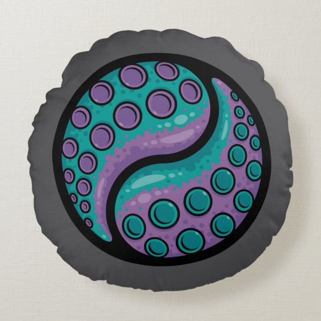 Coussins Ronds Tentacle Yin Yang (Devant)