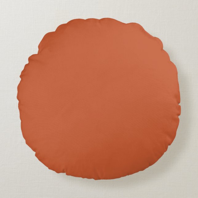 Coussins Ronds Terracotta Orange Solide Couleur Chaleureuse & Con (Devant)