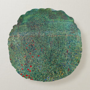 Coussins Ronds Terrain de fleurs à Litzlberg Klimt, Paysage Vinta