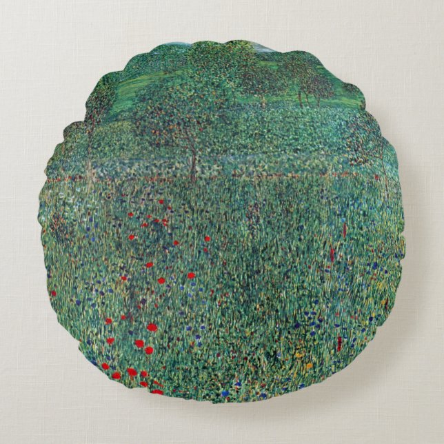 Coussins Ronds Terrain de fleurs à Litzlberg Klimt, Paysage Vinta (Devant)