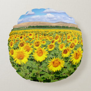 Coussins Ronds Terrain de tournesol