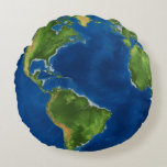 Coussins Ronds Terre Notre Planète<br><div class="desc">Terre Notre Planète Coussin rond.Une grande image 3d réaliste de notre planète terre.Un cadeau amusant pour adultes et enfants.</div>