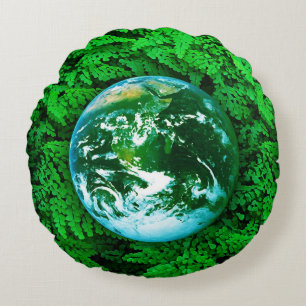 Coussins Ronds Terre verte - conscience écologique