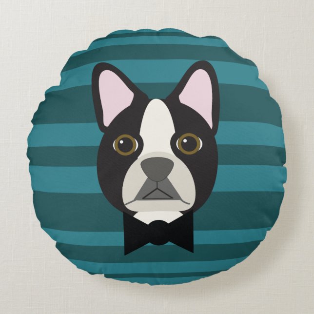 Coussins Ronds Terrier de Boston (Devant)