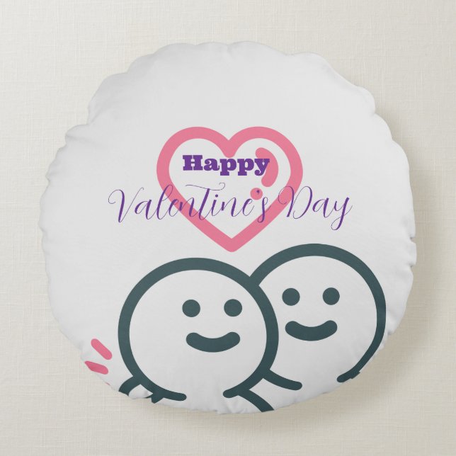 Coussins Ronds Tête ronde Saint-Valentin (Devant)