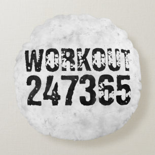 Coussins Ronds Texte usé et rayé Workout 247365 rustique