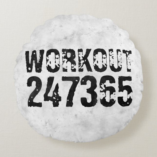 Coussins Ronds Texte usé et rayé Workout 247365 rustique (Devant)