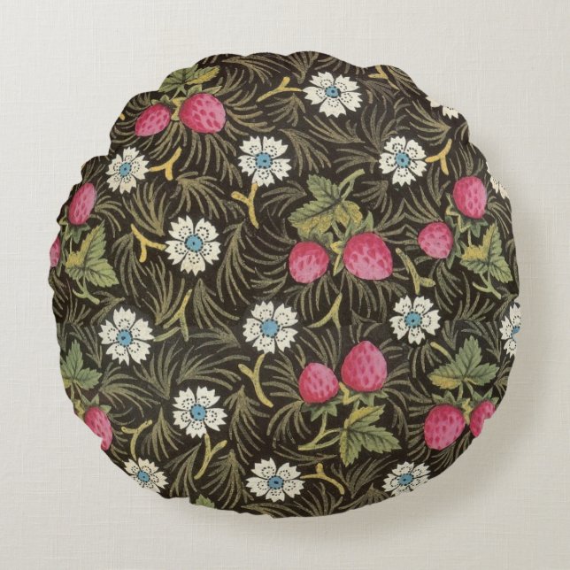 Coussins Ronds Textile Fraise du 18e siècle (Devant)