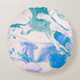 Coussins Ronds Texture artistique. Bright Violet Border. Art viol