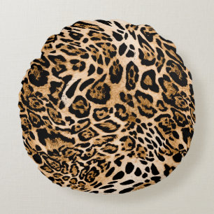 Coussins Ronds Texture de léopard, peau d'animal