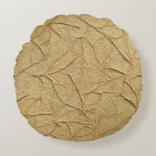 Coussins Ronds Texture de papier fait main naturel en beige chaud