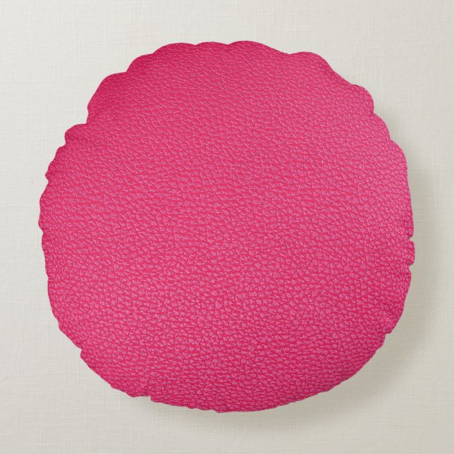 Coussins Ronds Texture De Tissu Rose De Luxe. (Devant)