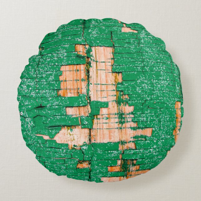 Coussins Ronds Texture d'une vieille clôture en bois avec peintur (Devant)