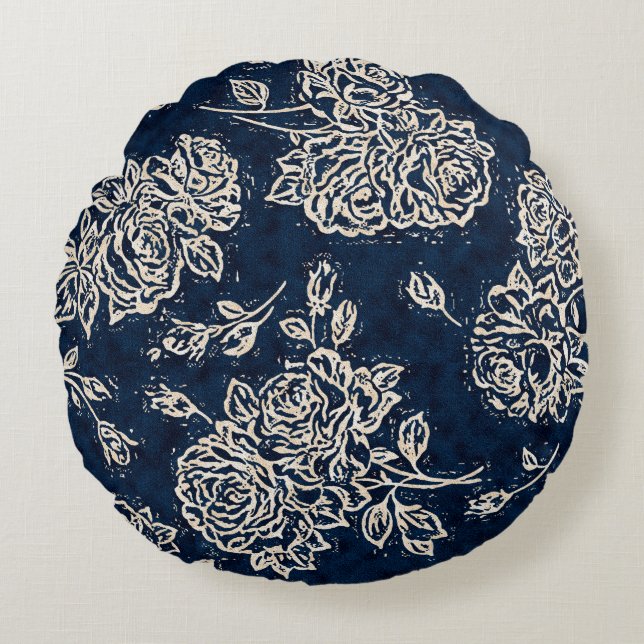 Coussins Ronds Texture florale répéter motif moderne fond, chauve (Devant)