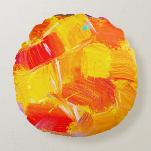 Coussins Ronds texture huile peinture fruit peinture couleur flor