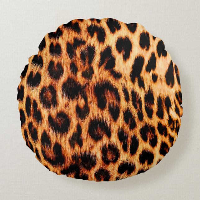 Coussins Ronds Texture léopard, motif sans couture d'animal afric (Devant)