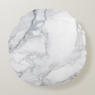 Coussins Ronds texture Marbre blanc