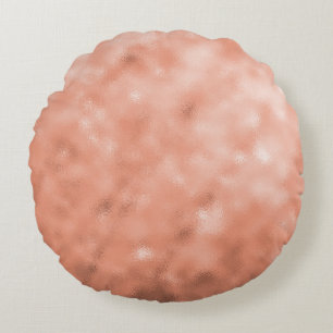 Coussins Ronds Texture Métallique Abstraite Or Rose Moderne