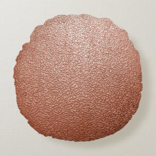 Coussins Ronds Texture Métallique Abstraite Or Rose Moderne